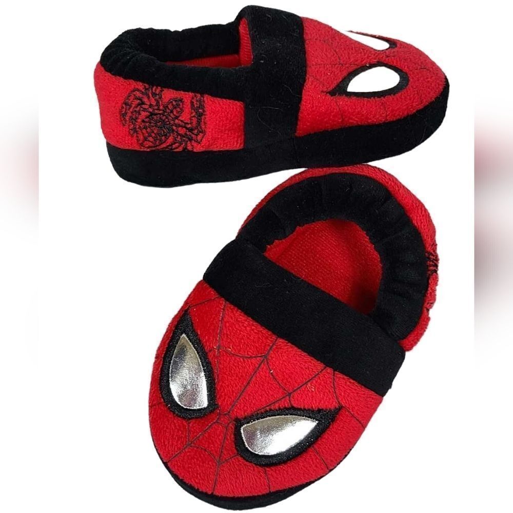 Marvel Spider-Man Toddler Slippers 5/6 Fun Red Plush Character House Shoes Boys